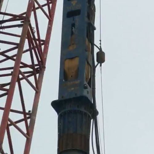 YC-30 hydraulic impact pile driving hammer for offshore wind piling project