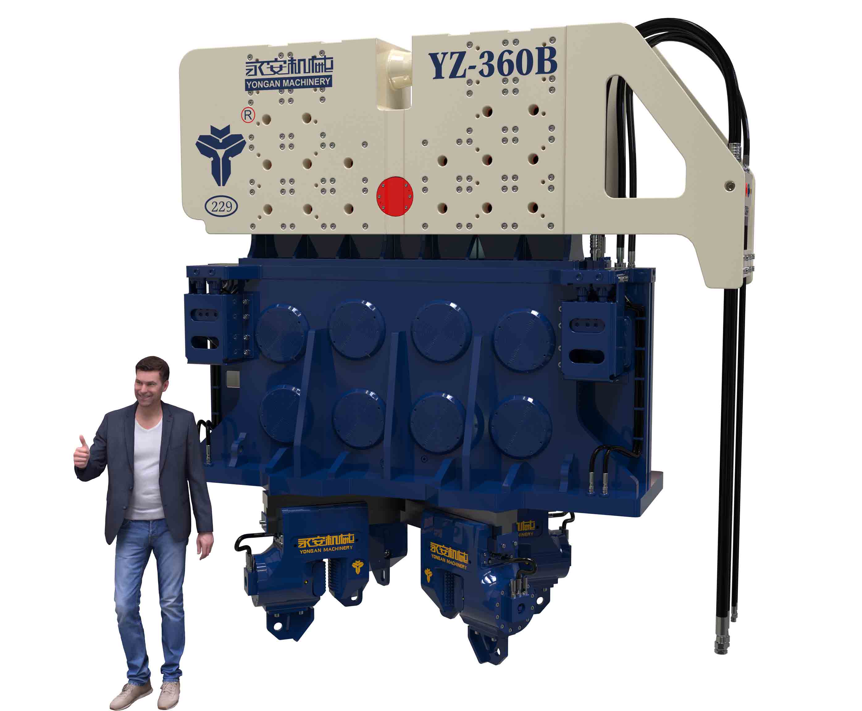 YZ-360B low room hydraulic vibro hammer hydraulic vibratory pile driving extracting hammer pile driving hammer